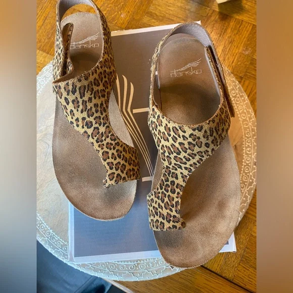 Dansko Leopard Print Sandals Size 37 - Picture 2 of 5